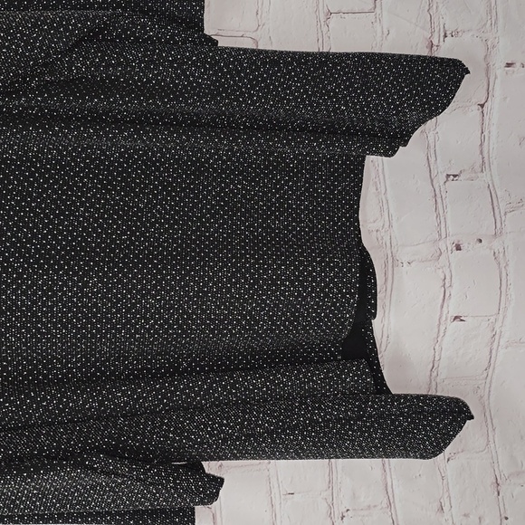 Ruby Red Black Tunic Silver Metallic Embellishments 3/4 Sleeve Womens Size 2x - Picture 4 of 15